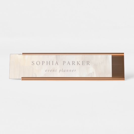Gemalte abstrakte | elegante Minimalistische Schreibtischnamensplakette (Vorderseite )