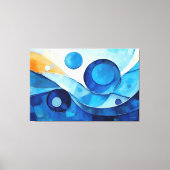 Gemalte abstrakte Kunst in Blau 03 Leinwanddruck (Vorderseite)