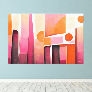 Gemalte abstrakte Kunst in Rosa Leinwanddruck