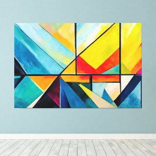 Gemalte abstrakte Kunst mehrfarbig Leinwanddruck