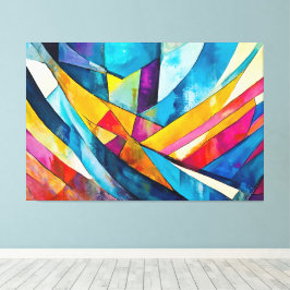 Gemalte abstrakte Kunst mehrfarbig Leinwanddruck