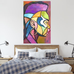 Gemalte afrikanische Kunst Mann Leinwanddruck