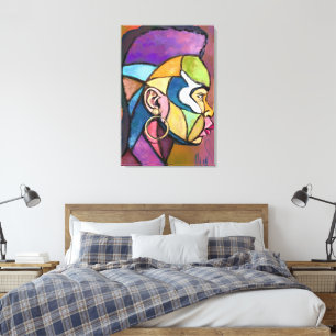 Gemalte afrikanische Kunst Mann Leinwanddruck