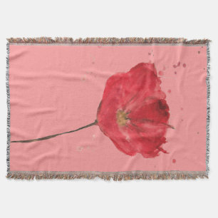 Gemalte Aquarell-Mohnblume 2 Decke