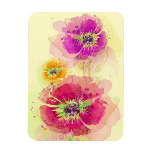 Gemalte Aquarellmohnblumen 2 Magnet