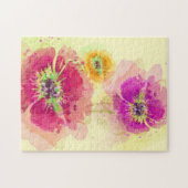 Gemalte Aquarellmohnblumen 2 Puzzle (Horizontal)