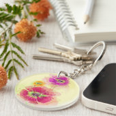 Gemalte Aquarellmohnblumen 2 Schlüsselanhänger (Vorderseite rechts)