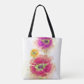 Gemalte Aquarellmohnblumen 2 Tasche (Rückseite)