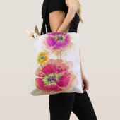 Gemalte Aquarellmohnblumen 2 Tasche (Von Nahem)