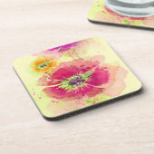 Gemalte Aquarellmohnblumen 2 Untersetzer (Linke Seite)