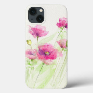 Gemalte Aquarellmohnblumen 3 iPhone 13 Hülle