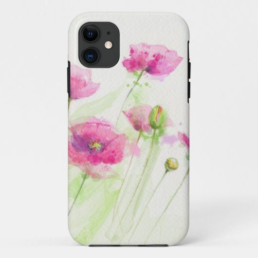 Gemalte Aquarellmohnblumen 3 Case-Mate iPhone Hülle (Rückseite)