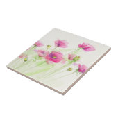 Gemalte Aquarellmohnblumen 3 Fliese (Seite)