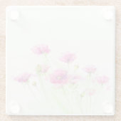 Gemalte Aquarellmohnblumen 3 Glasuntersetzer (Rückseite)