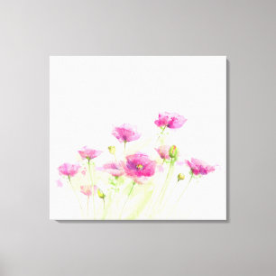 Gemalte Aquarellmohnblumen 3 Leinwanddruck