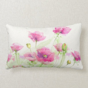 Gemalte Aquarellmohnblumen 3 Lendenkissen