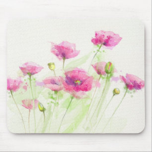 Gemalte Aquarellmohnblumen 3 Mousepad