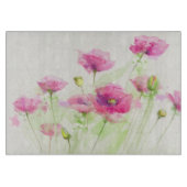 Gemalte Aquarellmohnblumen 3 Schneidebrett (Vorderseite)