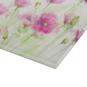 Gemalte Aquarellmohnblumen 3 Schneidebrett (Ecke)