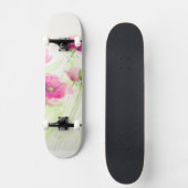 Gemalte Aquarellmohnblumen 3 Skateboard (Vorderseite)