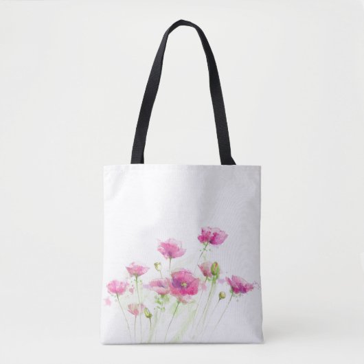 Gemalte Aquarellmohnblumen 3 Tasche (Vorderseite)