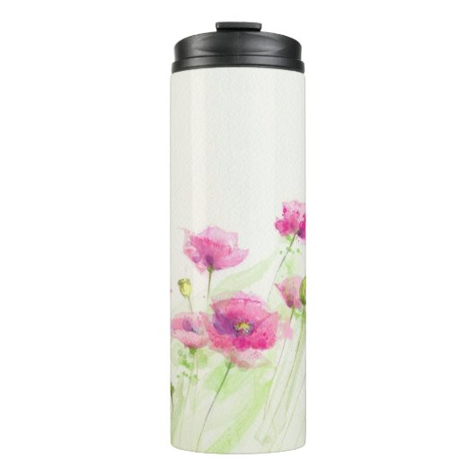 Gemalte Aquarellmohnblumen 3 Thermosbecher (Vorderseite)