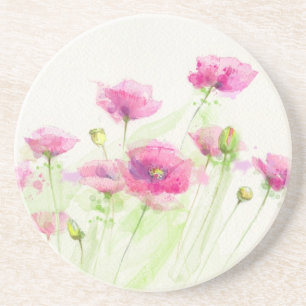 Gemalte Aquarellmohnblumen 3 Untersetzer