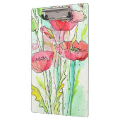 Gemalte Aquarellmohnblumen Klemmbrett (Links)