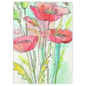 Gemalte Aquarellmohnblumen Klemmbrett (Rückseite)