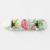 Gemalte Aquarellmohnblumen Skateboard (Horizontal)
