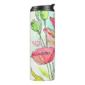 Gemalte Aquarellmohnblumen Thermosbecher (Nach links gedreht)