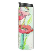 Gemalte Aquarellmohnblumen Thermosbecher (Nach rechts gedreht)