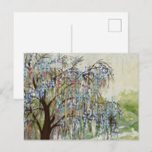 Gemalte Bäume Digitale Kunstkomposition Postkarte (Vorne/Hinten)