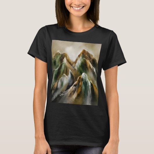 Gemalte Berge T-Shirt (Vorderseite)