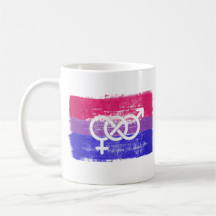 GEMALTE BISEXUELLE SYMBOL-PRIDE-FLAGGE KAFFEETASSE
