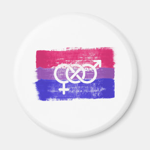 GEMALTE BISEXUELLE SYMBOL-PRIDE-FLAGGE MAGNET