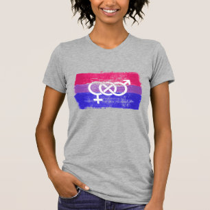 GEMALTE BISEXUELLE SYMBOL-PRIDE-FLAGGE T-Shirt