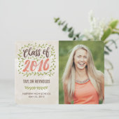 Gemalte Blätter Abschluss Ankündigung Einladung (Stehend Vorderseite)