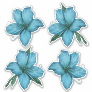 Gemalte blaue Lilien Aufkleber
