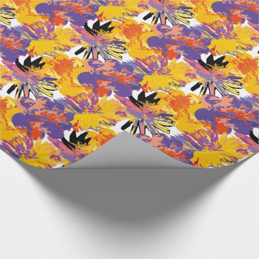 Gemalte Blume. Geschenkpapier (Ecke)