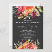 Gemalte Blume Graue PROBE Abendessen Hochzeit Einladung (Vorderseite)