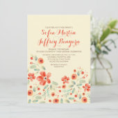 gemalte Blume lässige Hochzeitseinladung Einladung (Stehend Vorderseite)