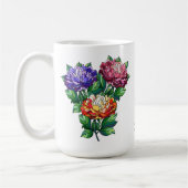 Gemalte Blume mit Vers von 2 Korinthen 5:7 Kaffeetasse (Links)
