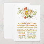 Gemalte Blume Moderne lässige Hochzeitseinladung Einladung (Vorne/Hinten)