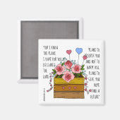 Gemalte Blume, Vers aus Jeremiah 29:11 Magnet (Vorderseite/Rückseite)