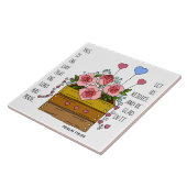 Gemalte Blume, Vers. aus Psalm 118:24 Fliese (Seite)