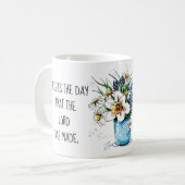 Gemalte Blume, Vers. von Psalm 118:24 Kaffeetasse (Vorderseite Links)