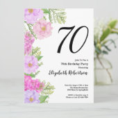Gemalte Blume - Vorlage 70. Geburtstag (Stehend Vorderseite)