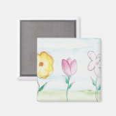Gemalte Blumen Kunst Magnet (Vorderseite/Rückseite)