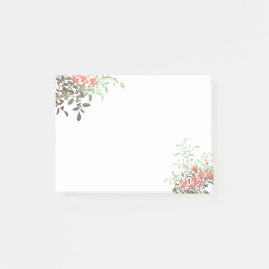 Gemalte Blumen Post-it Klebezettel (Vorderseite)